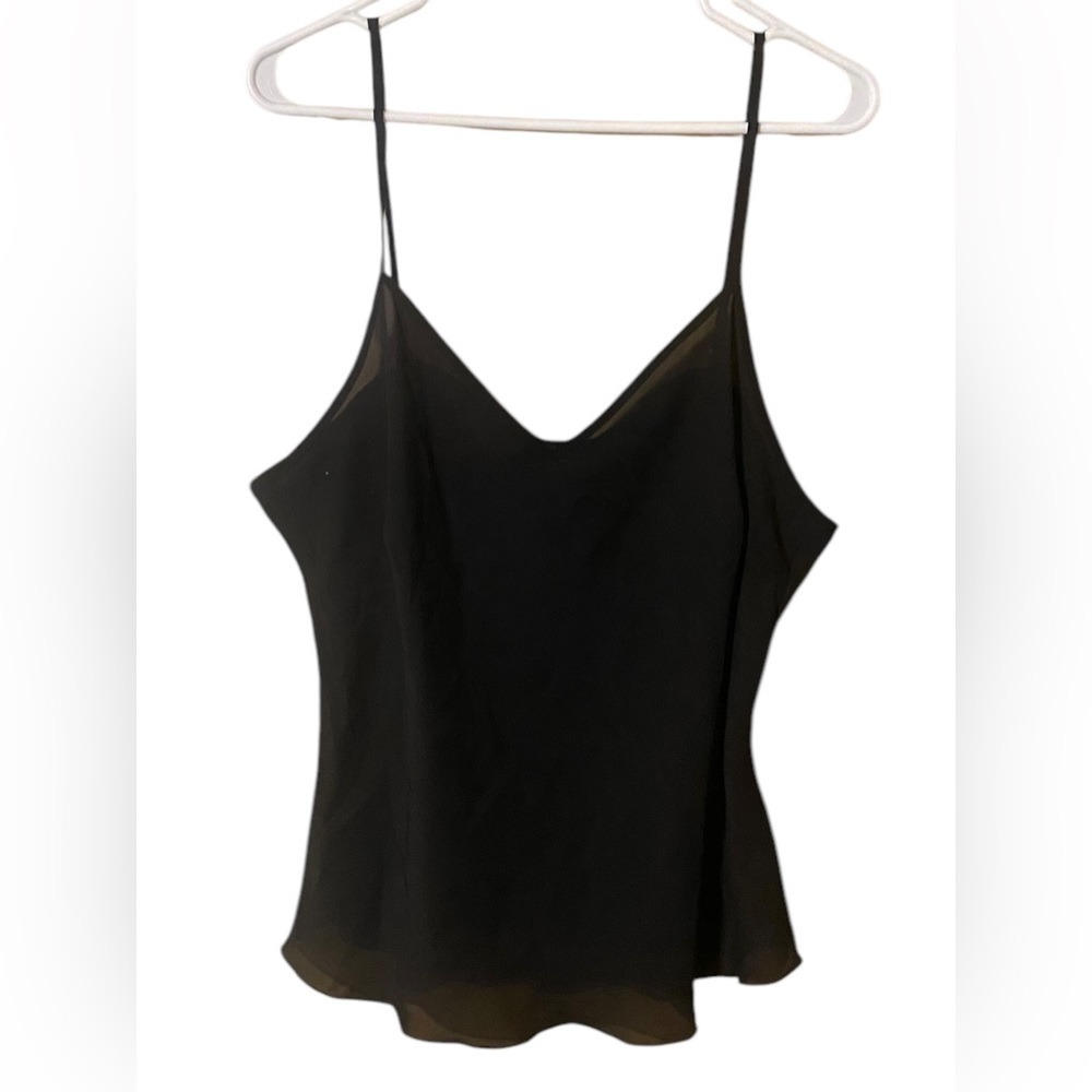 Lane Bryant Black Sheer Top Cami Women’s 14/16 adjustable Spaghetti straps Goth